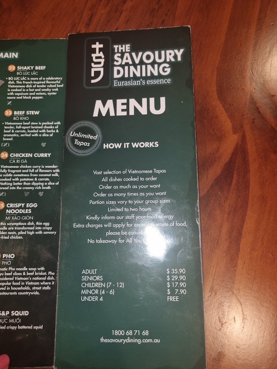 Menu Savoury Dining Campbelltown-7